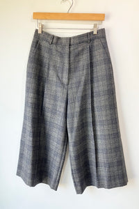 Sandro Grey Plaid Gaucho Trousers