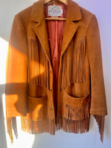 Lariat Leathers Brown Suede Fringe Jacket