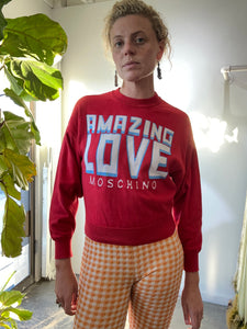 Vintage Moschino Amazing Love Red Sweater