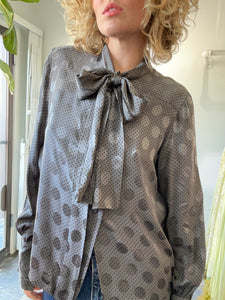 Vintage Givenchy Nouvelle Boutique Polka Dot Silk Blouse