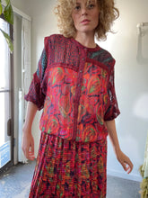 Vintage Diane Freis Multicolored Dress with Gold Thread