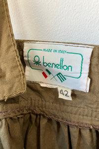 Vintage Benetton Brown Suspender Skirt