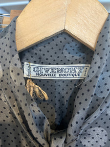 Vintage Givenchy Nouvelle Boutique Polka Dot Silk Blouse