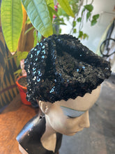 Vintage Black Sequin Beret