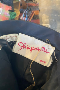 Vintage Schiaparelli Blue Black Appliqué Hat