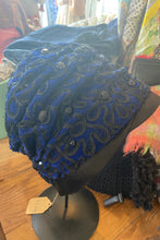 Vintage Schiaparelli Blue Black Appliqué Hat