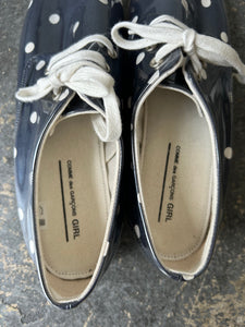 Comme des Garcons Girl Navy Polka Dot Plastic Layer Shoes