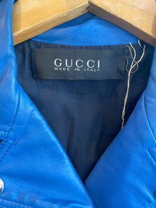 Vintage Gucci Blue Leather Jacket