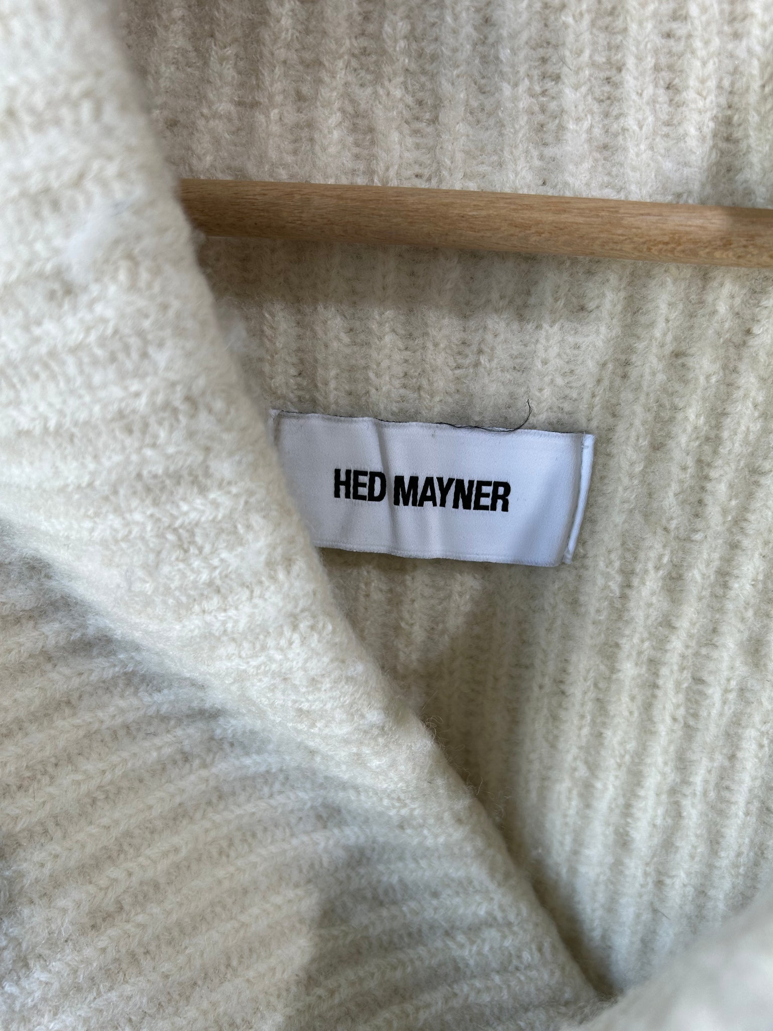 Hed Mayner White Thrashed Sweater – The Curatorial Dept.