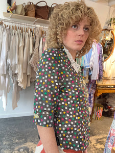 Vintage Alta Mode My Robe Polka Dot Blouse