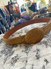 Vintage Los Caporales Tan Ostrich Belt