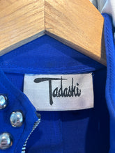 Vintage Tadashi Royal Blue Mini Dress with Silver Studs