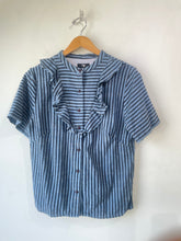 Ace & Jig x Barney’s Blue and Black Stripe Ruffle Top