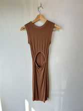 Enza Costa Brown Body Con Dress with Back Cutout