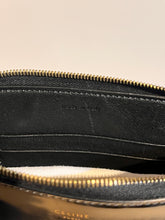 Celine Black Patent Leather Clutch with Gold Topstitch