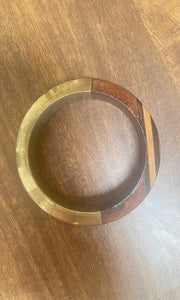 Vintage Wood & Brass Bracelet