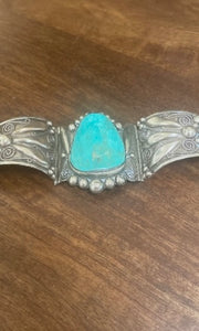 Vintage Turquoise & Silver Taxco Bracelet