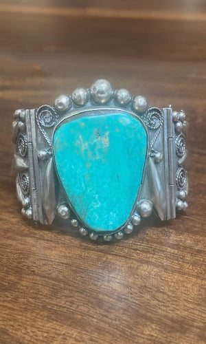 Vintage Turquoise & Silver Taxco Bracelet