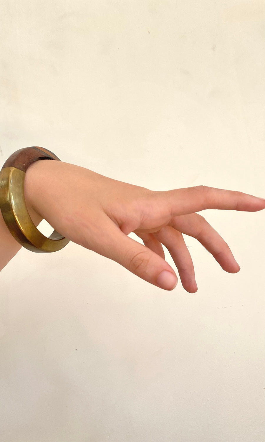 Vintage Wood & Brass Bracelet