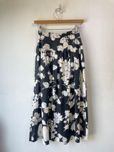 Vintage Valentino Black And White Fruit Pattern Linen Skirt