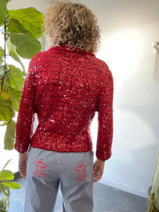 Iisli Red Sequin Knit Blazer