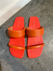 Dries van Noten Orange Leather Strappy Sandals