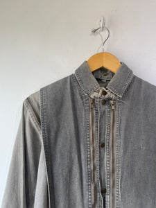 Vintage Gray Utility Multi-Zipper Jacket