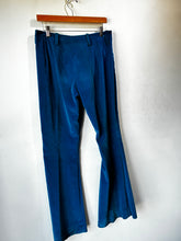 Men's Turquoise Velvet Bell Bottom Pants