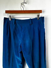 Men's Turquoise Velvet Bell Bottom Pants