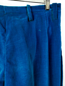 Men's Turquoise Velvet Bell Bottom Pants