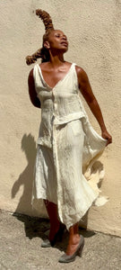 Wen Pan Cream Ethereal Tie Dye Maxi dress M