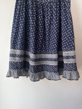 Doen Navy Blue Floral Ruffle Rosana Skirt