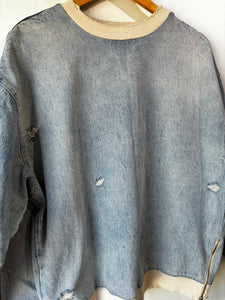 Handmade Japanese Distressed Denim Sweatshirt