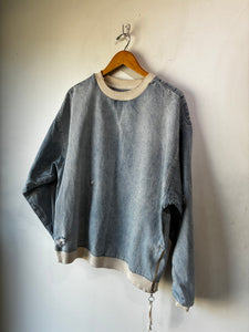 Handmade Japanese Distressed Denim Sweatshirt