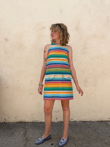 Moschino Multi-Color Striped Sleeveless Dress Sold As-Is