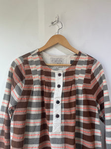 Ace & Jig Brown Orange Plaid Blouse