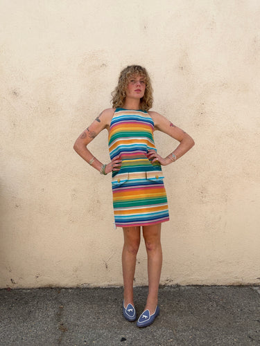 Moschino Multi-Color Striped Sleeveless Dress Sold As-Is