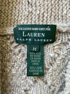 Vintage Ralph Lauren Oatmeal Cable-knit Cardigan