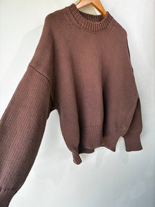 Babaa Brown Cotton Knit Sweater