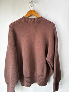 Babaa Brown Cotton Knit Sweater