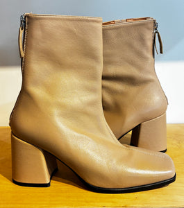 About Arianne Tan Leather Square Toe Booties Sz. 36/5.5 US