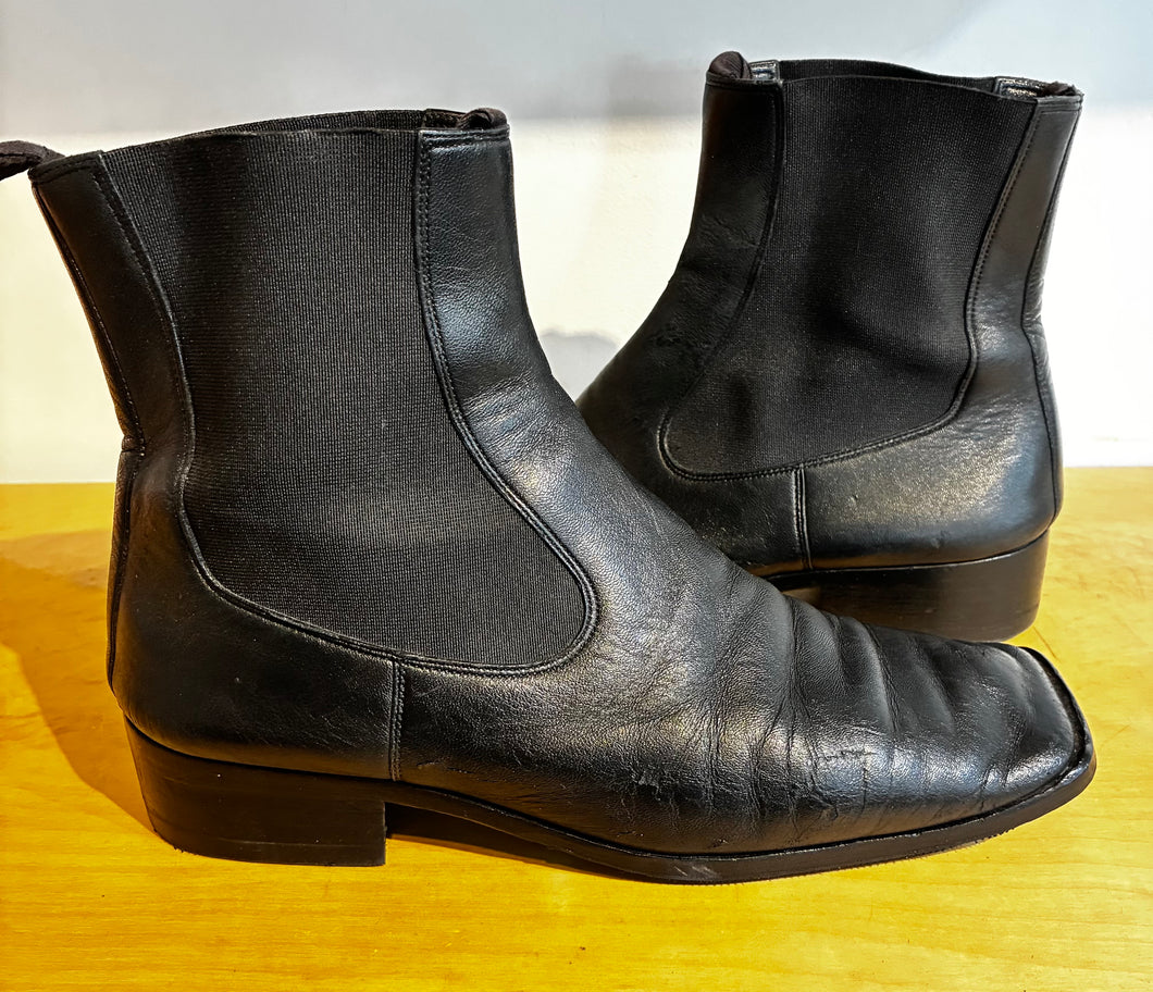 Celine Black Leather Ankle Boots Sz 37/6.5 US