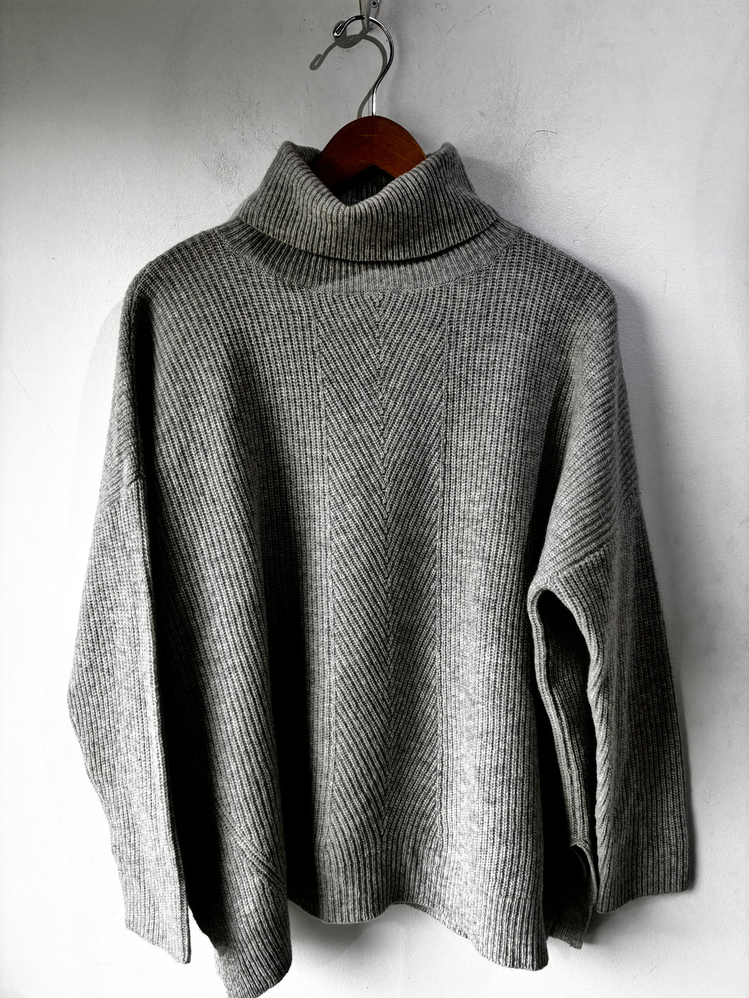 Demylee Grey Wool Turtleneck Sweater