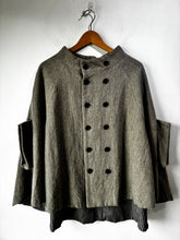 Vlas Blomme Grey Wool Poncho