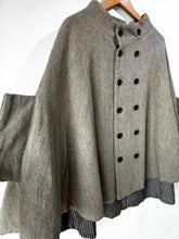 Vlas Blomme Grey Wool Poncho