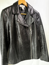 Calvin Klein Black Snakeskin Moto Jacket