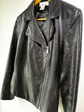 Calvin Klein Black Snakeskin Moto Jacket