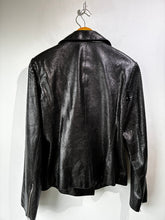 Calvin Klein Black Snakeskin Moto Jacket