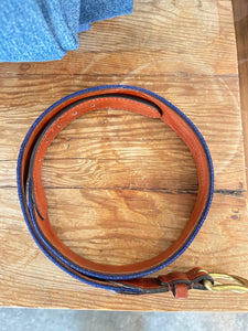 Smathers & Branson Navy Needlepoint Belt