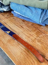 Smathers & Branson Navy Needlepoint Belt
